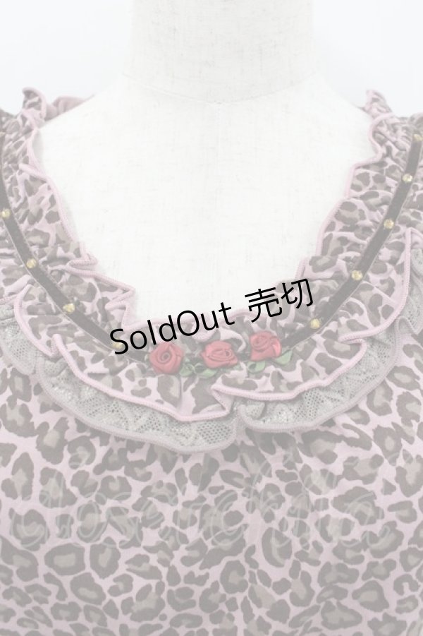 画像2: axes femme / 巻き薔薇レオパードタンク  ピンクＸブラウン I-26-02-11-072-AX-TO-SA-ZI (2)