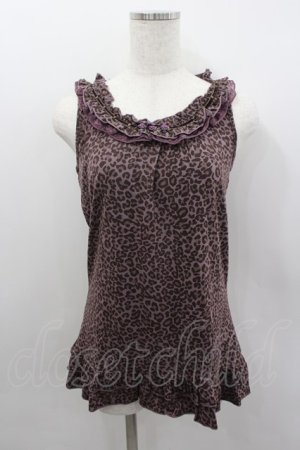 画像: axes femme / 巻き薔薇レオパードタンク  パープル I-26-02-11-073-AX-TO-SA-ZI