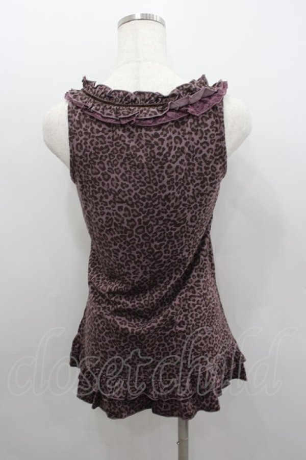 画像3: axes femme / 巻き薔薇レオパードタンク  パープル I-26-02-11-073-AX-TO-SA-ZI (3)