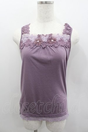 画像: axes femme / フラワーレースタンク  パープル I-26-02-11-076-AX-TO-SA-ZI