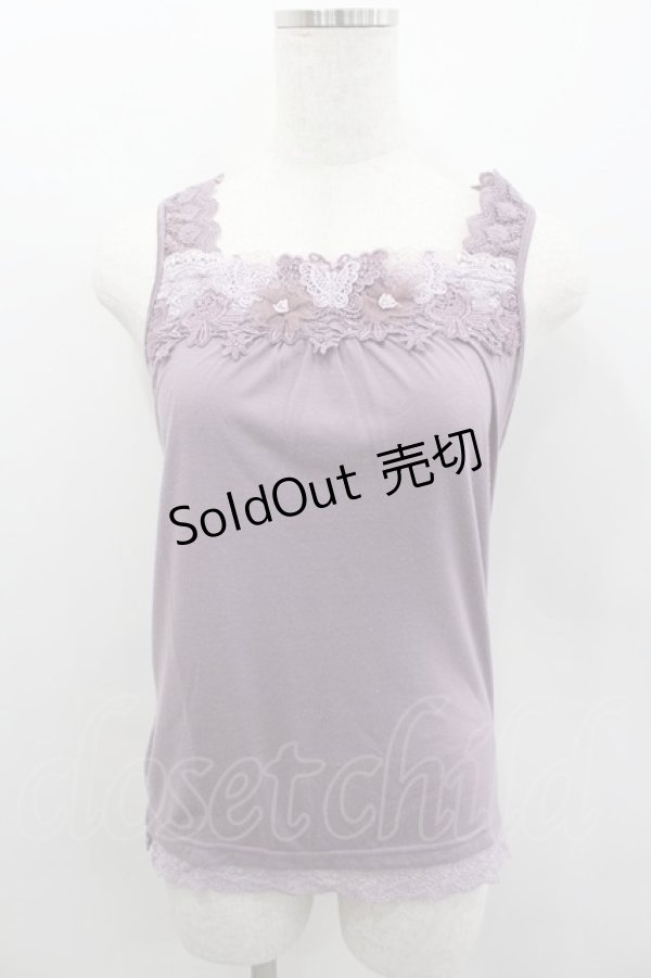 画像1: axes femme / フラワーレースタンク  パープル I-26-02-11-076-AX-TO-SA-ZI (1)