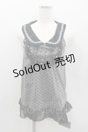 画像: axes femme / 衿付きドットアウターキャミ  グレーX黒 I-26-02-11-077-AX-TO-SA-ZI