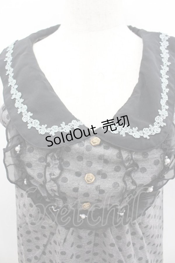 画像2: axes femme / 衿付きドットアウターキャミ  グレーX黒 I-26-02-11-077-AX-TO-SA-ZI (2)