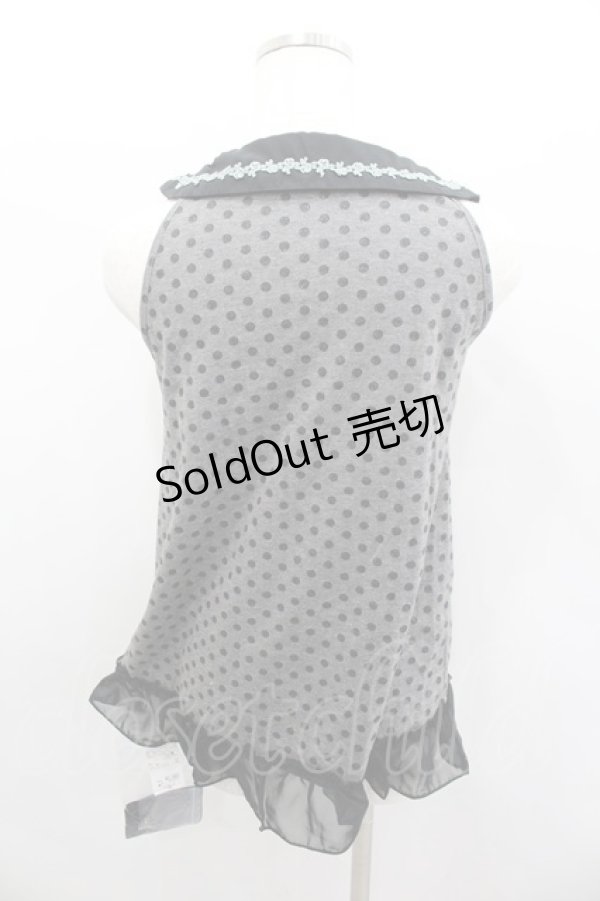 画像3: axes femme / 衿付きドットアウターキャミ  グレーX黒 I-26-02-11-077-AX-TO-SA-ZI (3)