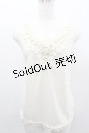 画像: axes femme / フラワーレースタンク  白 I-26-02-11-079-AX-TO-SA-ZI