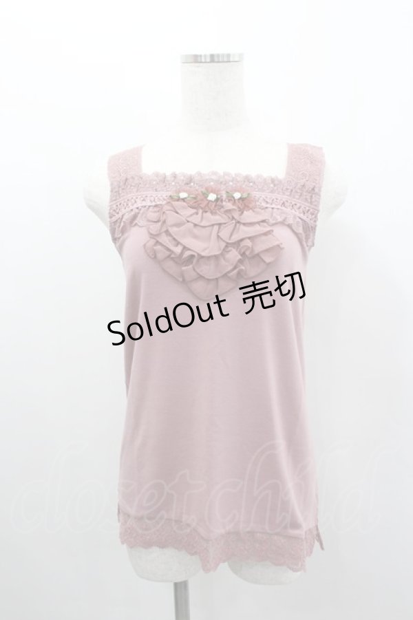 画像1: axes femme / 薔薇シフォンレースタンク  ピンク I-26-02-11-080-AX-TO-SA-ZI (1)