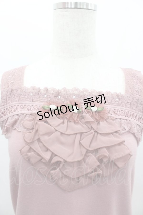 画像2: axes femme / 薔薇シフォンレースタンク  ピンク I-26-02-11-080-AX-TO-SA-ZI (2)