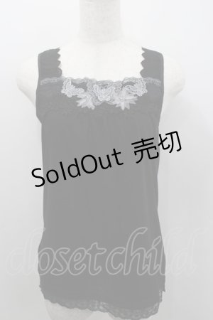 画像: axes femme / フラワーレースタンク  黒 I-26-02-11-082-AX-TO-SA-ZI