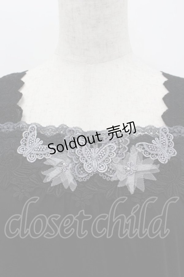 画像2: axes femme / フラワーレースタンク  黒 I-26-02-11-082-AX-TO-SA-ZI (2)