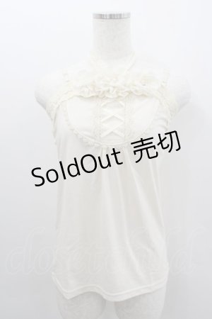 画像: axes femme / モチーフフラワーホルターキャミソール  キナリ I-26-02-11-086-AX-TO-SA-ZI