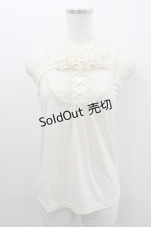 画像1: axes femme / モチーフフラワーホルターキャミソール  キナリ I-26-02-11-086-AX-TO-SA-ZI (1)