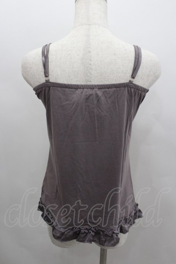 画像3: axes femme / サテンbigリボンキャミソール M チャコール I-26-02-11-087-AX-TO-SA-ZI (3)