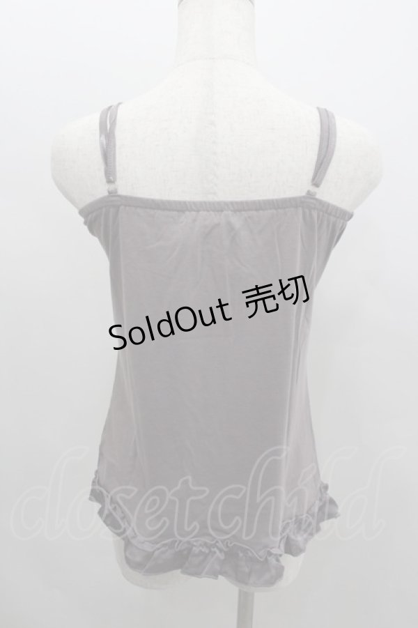 画像3: axes femme / サテンbigリボンキャミソール M チャコール I-26-02-11-087-AX-TO-SA-ZI (3)