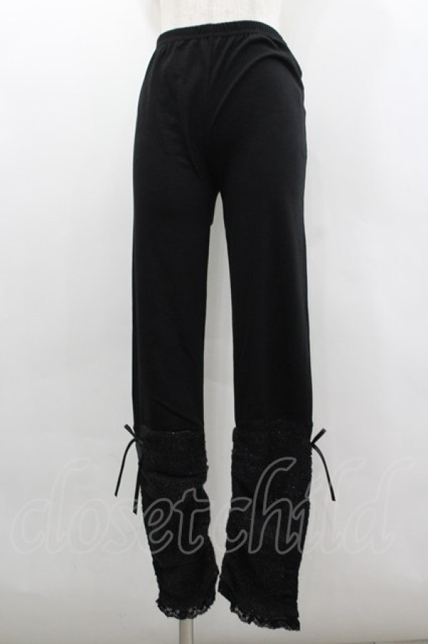 画像1: axes femme / 裾ラメニット切り替えレギンス  黒 I-26-02-11-088-AX-PA-SA-ZI (1)