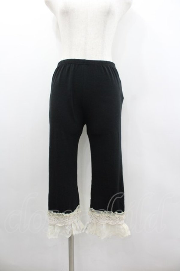 画像1: axes femme / カギ針使い七分丈スパッツ  黒Ｘ白 I-26-02-11-089-AX-PA-SA-ZI (1)