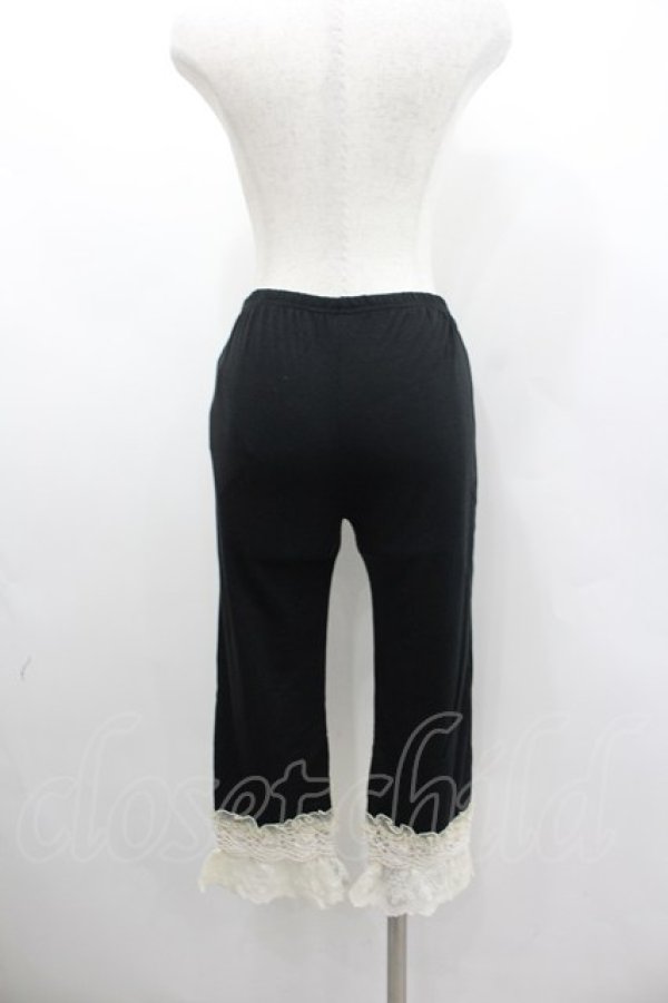 画像2: axes femme / カギ針使い七分丈スパッツ  黒Ｘ白 I-26-02-11-089-AX-PA-SA-ZI (2)