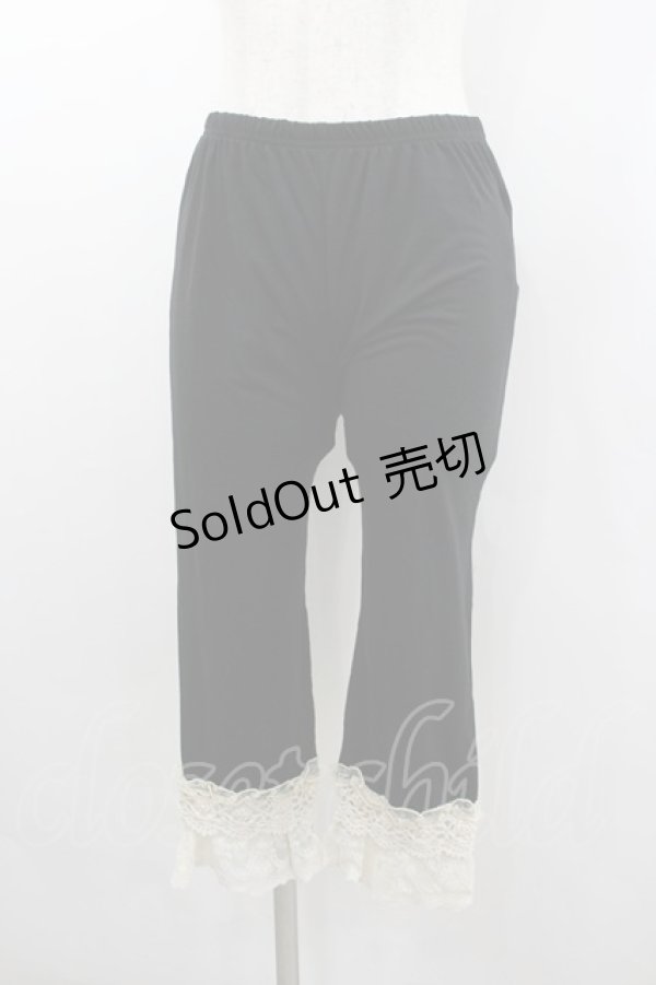 画像1: axes femme / カギ針使い七分丈スパッツ M 黒 I-26-02-11-090-AX-PA-SA-ZI (1)