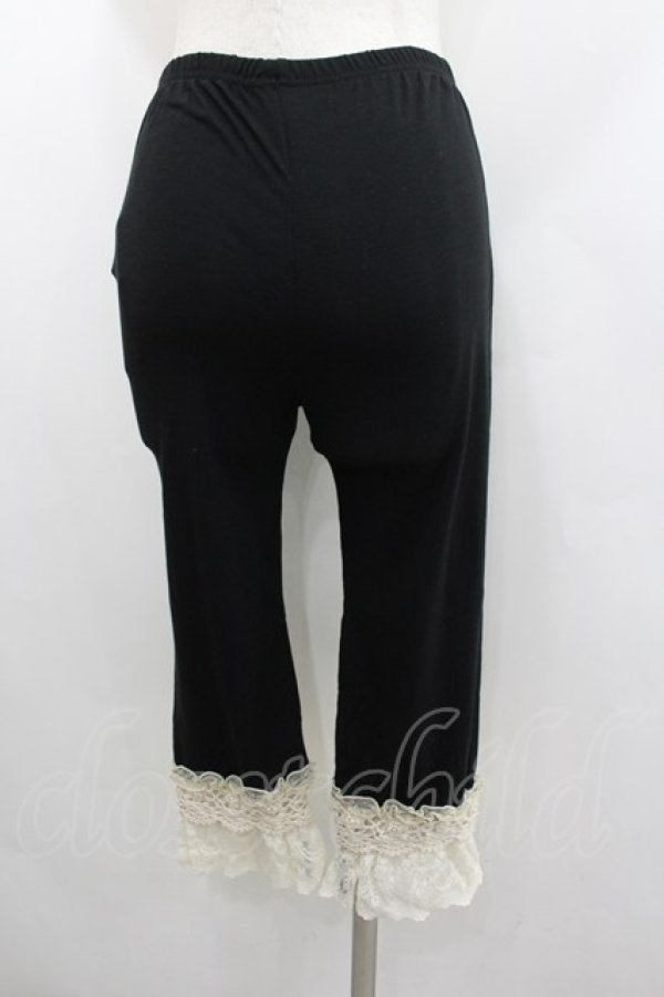 画像2: axes femme / カギ針使い七分丈スパッツ M 黒 I-26-02-11-090-AX-PA-SA-ZI (2)