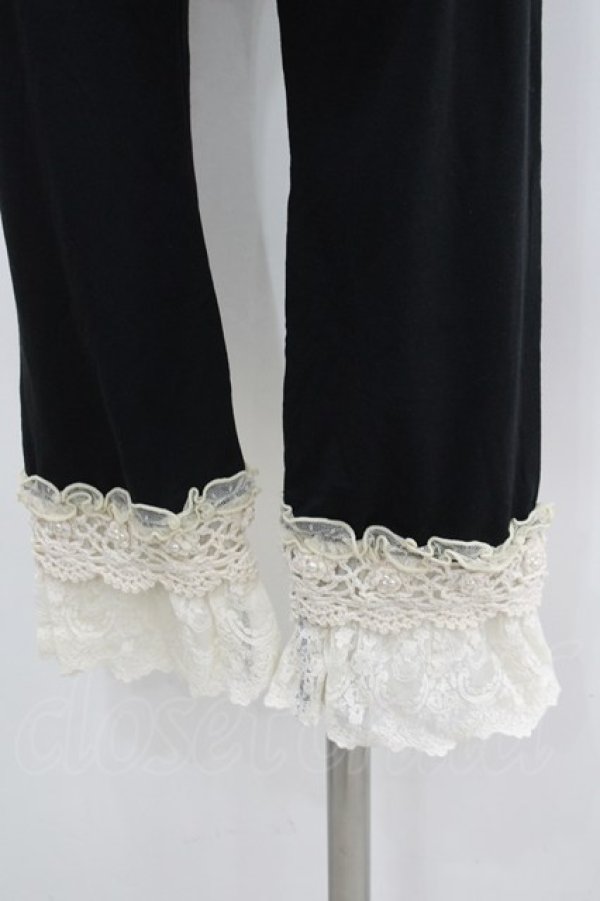 画像3: axes femme / カギ針使い七分丈スパッツ M 黒 I-26-02-11-090-AX-PA-SA-ZI (3)