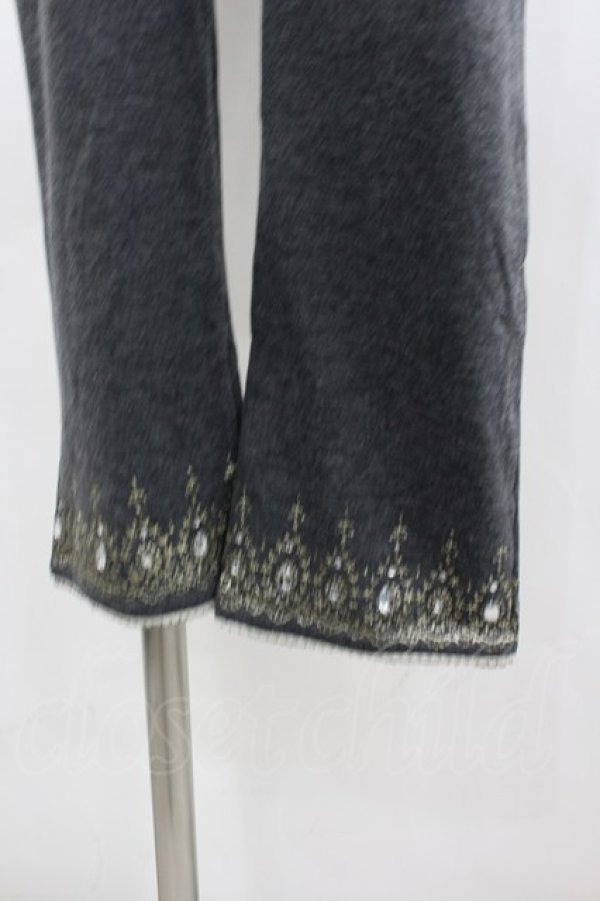 画像2: axes femme / レースプリントスパッツ  グレーＸゴールド I-26-02-11-094-AX-PA-SA-ZI (2)