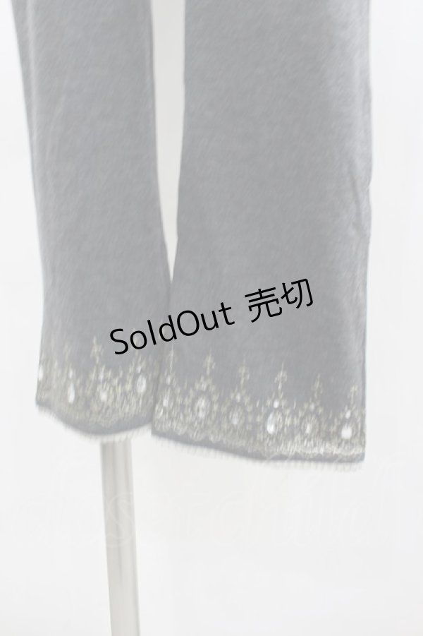 画像2: axes femme / レースプリントスパッツ  グレーＸゴールド I-26-02-11-094-AX-PA-SA-ZI (2)