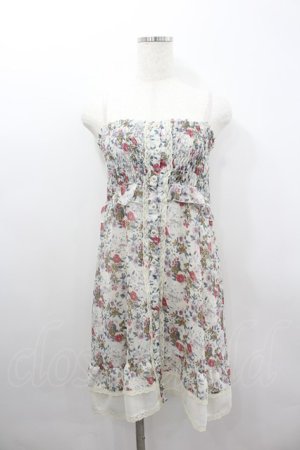 画像: axes femme / フラワーシフォンジャンパースカート  アイボリーＸ赤Ｘ青 I-26-02-11-099-AX-OP-SA-ZI