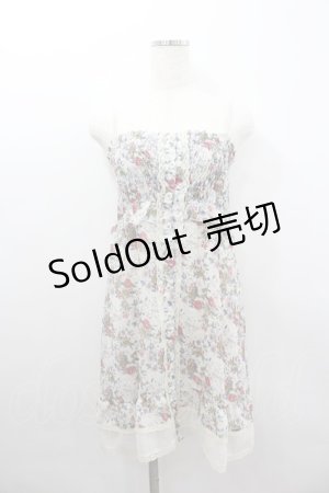 画像: axes femme / フラワーシフォンジャンパースカート  アイボリーＸ赤Ｘ青 I-26-02-11-099-AX-OP-SA-ZI