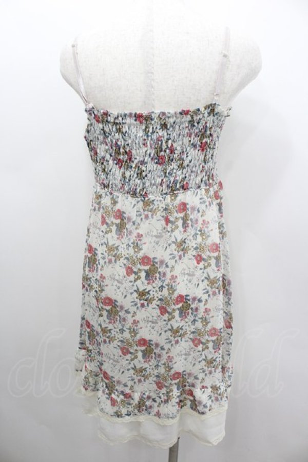 画像3: axes femme / フラワーシフォンジャンパースカート  アイボリーＸ赤Ｘ青 I-26-02-11-099-AX-OP-SA-ZI (3)