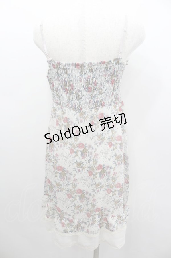 画像3: axes femme / フラワーシフォンジャンパースカート  アイボリーＸ赤Ｘ青 I-26-02-11-099-AX-OP-SA-ZI (3)