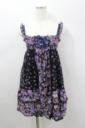 画像: axes femme / 2WAYワンピース  黒Ｘ紫 I-26-02-11-103-AX-OP-SA-ZI