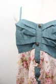 画像2: axes femme / デニム切り替えフラワーチュニ M アワピンク I-26-02-11-109-AX-OP-SA-ZI (2)