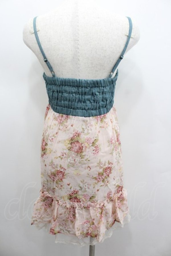 画像3: axes femme / デニム切り替えフラワーチュニ M アワピンク I-26-02-11-109-AX-OP-SA-ZI (3)