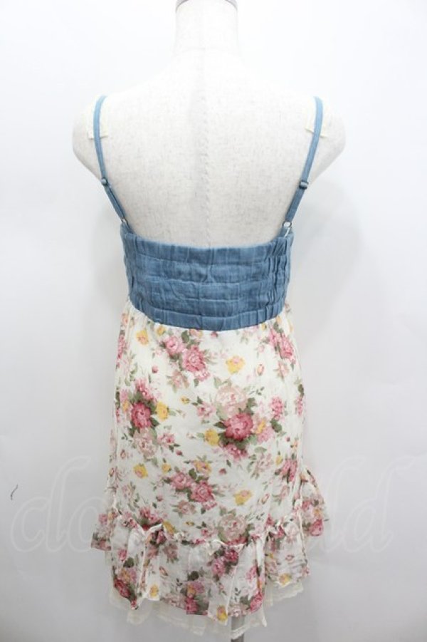 画像3: axes femme / デニム切り替えフラワーチュニ M キナリ I-26-02-11-111-AX-OP-SA-ZI (3)