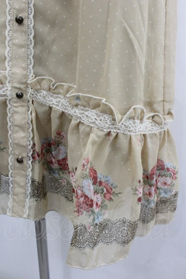 画像2: axes femme / お花ボーダードット柄チュニック  ベージュ I-26-02-11-116-AX-OP-SA-ZI (2)