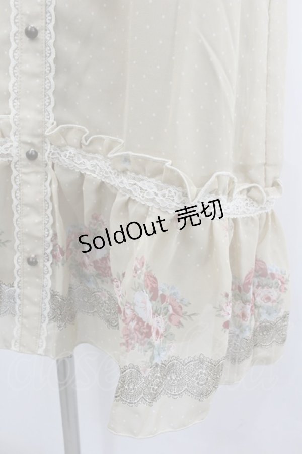 画像2: axes femme / お花ボーダードット柄チュニック  ベージュ I-26-02-11-116-AX-OP-SA-ZI (2)