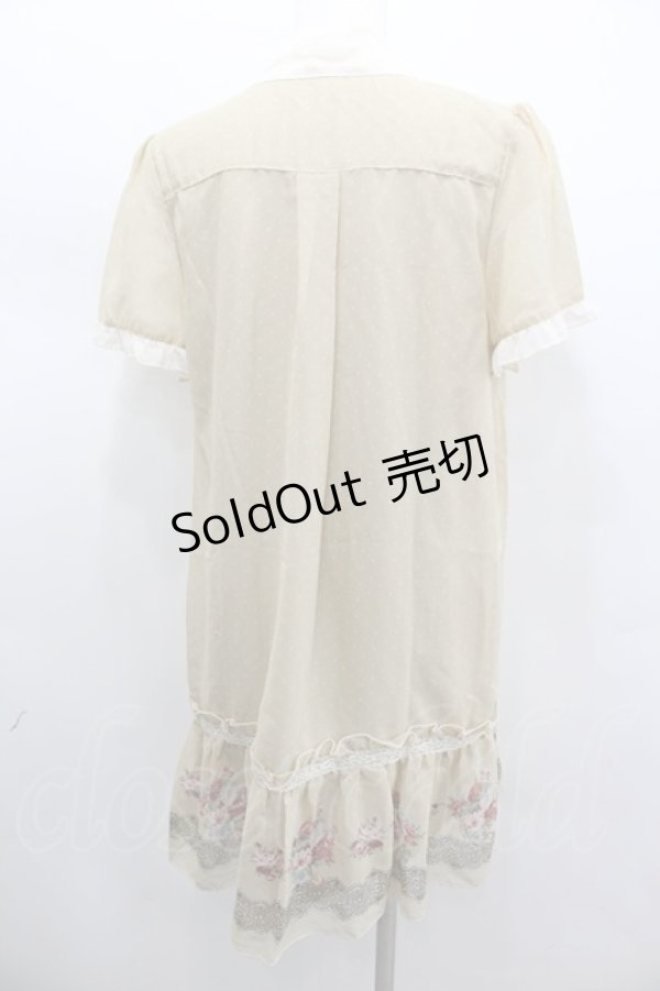 画像3: axes femme / お花ボーダードット柄チュニック  ベージュ I-26-02-11-116-AX-OP-SA-ZI (3)