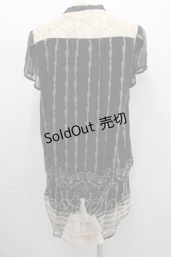 画像3: axes femme / シャンデリア柄ブラウスチュニ M クロ I-26-02-11-119-AX-OP-SA-ZI (3)