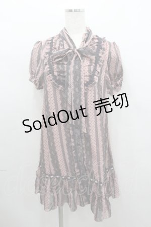 画像: axes femme / レース柄ワンピース  ピンクＸ黒 I-26-02-11-120-AX-OP-SA-ZI