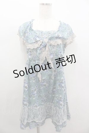 画像: axes femme / スカーフ柄花柄チュニ M グリーン I-26-02-11-122-AX-OP-SA-ZI