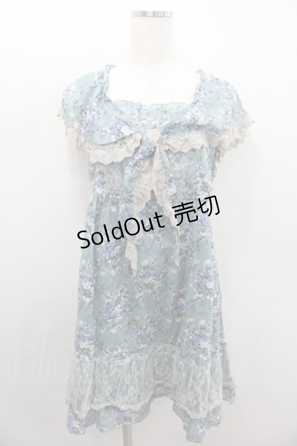 画像1: axes femme / スカーフ柄花柄チュニ M グリーン I-26-02-11-122-AX-OP-SA-ZI (1)