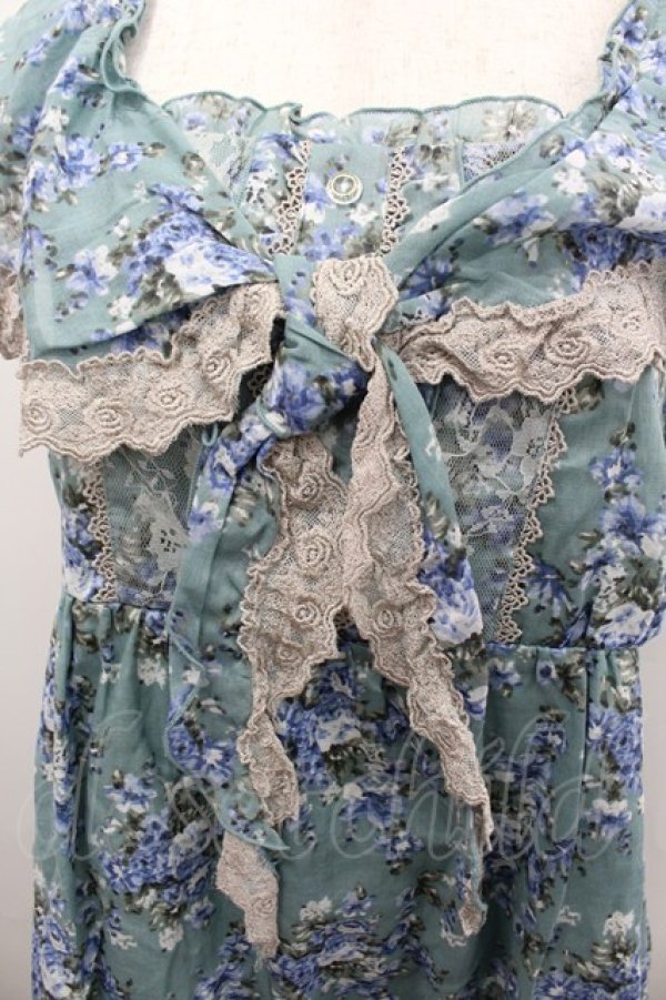 画像2: axes femme / スカーフ柄花柄チュニ M グリーン I-26-02-11-122-AX-OP-SA-ZI (2)