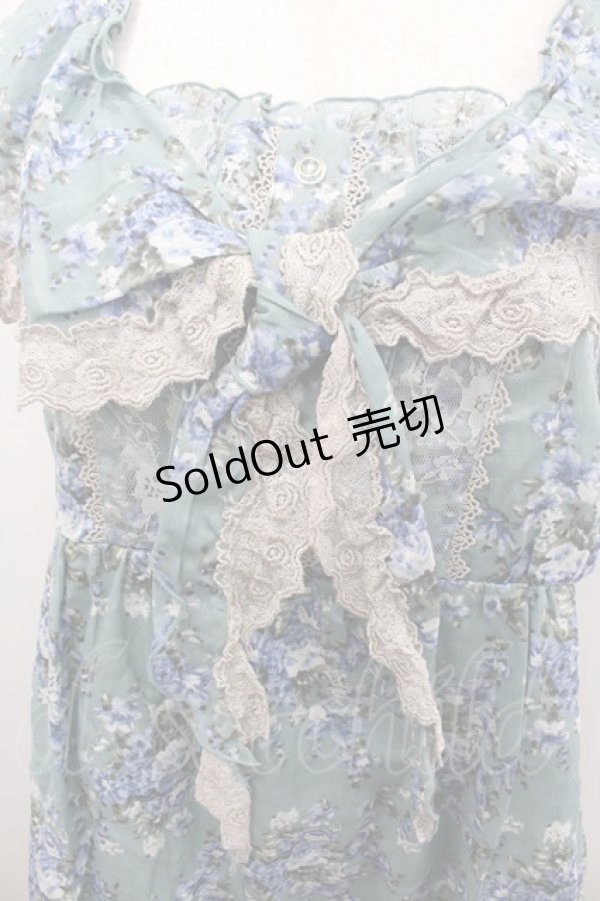 画像2: axes femme / スカーフ柄花柄チュニ M グリーン I-26-02-11-122-AX-OP-SA-ZI (2)