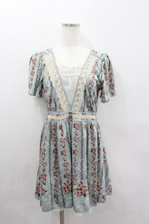 画像: axes femme / ローズストライプワンピース M サックス I-26-02-11-125-AX-OP-SA-ZI