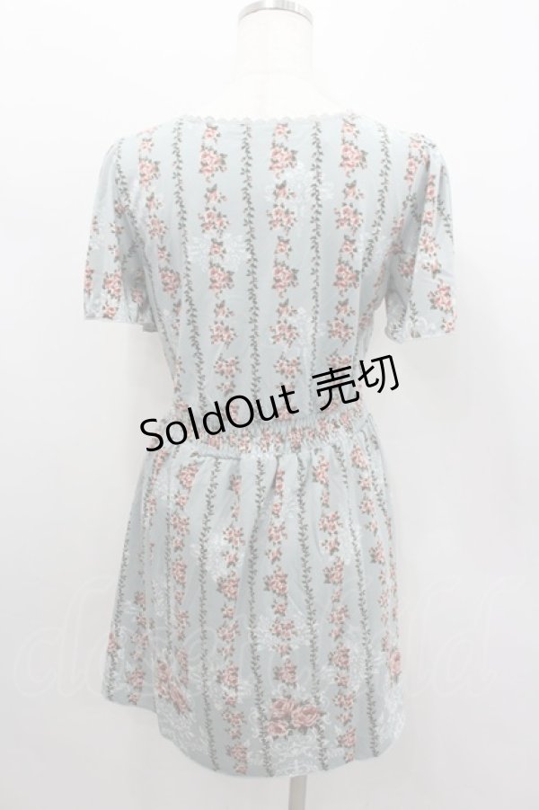 画像3: axes femme / ローズストライプワンピース M サックス I-26-02-11-125-AX-OP-SA-ZI (3)