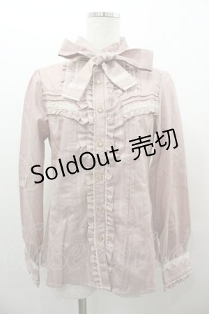 画像: axes femme / ボウタイ付き長袖フリルブラウス L ピンク I-26-02-11-002-AX-BL-SA-ZI