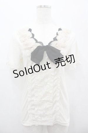 画像: axes femme / ローズモチーフフリルトップス  アイボリー I-26-02-11-016-AX-TO-SA-ZI