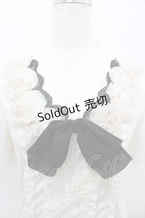画像2: axes femme / ローズモチーフフリルトップス  アイボリー I-26-02-11-016-AX-TO-SA-ZI (2)