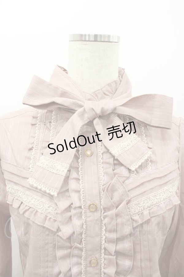 画像2: axes femme / ボウタイ付き長袖フリルブラウス L ピンク I-26-02-11-002-AX-BL-SA-ZI (2)