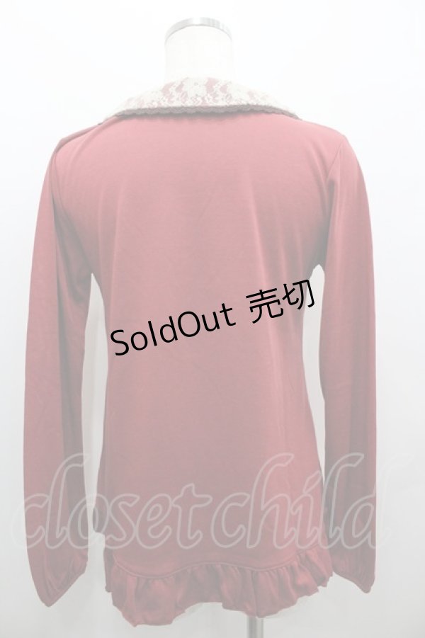 画像3: axes femme / 衿付きプルオーバー  ボルドーＸアイボリー I-26-02-11-024-AX-TO-SA-ZI (3)