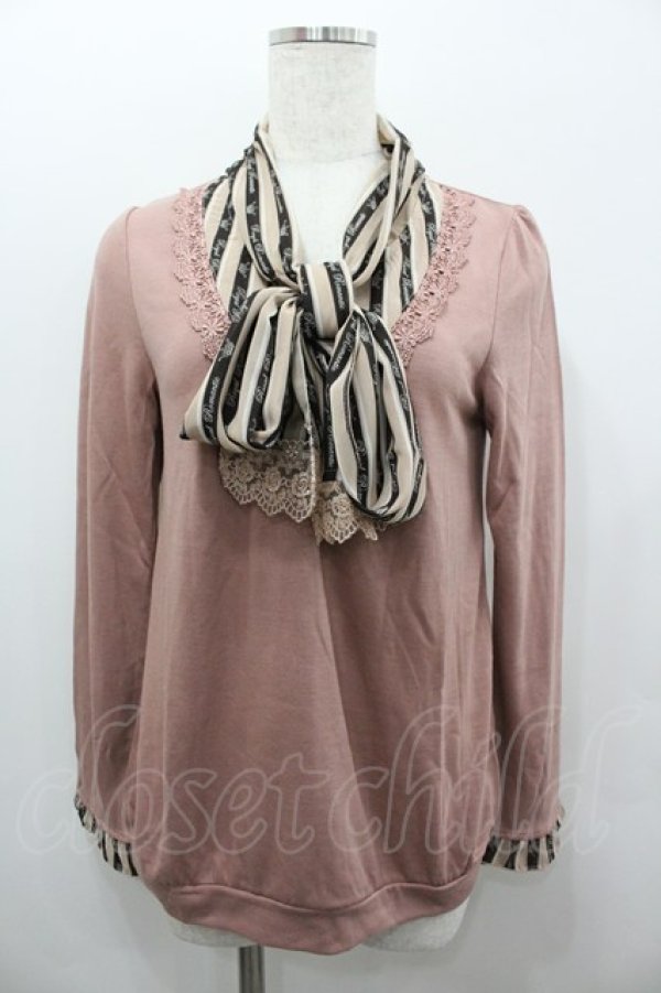 画像1: axes femme / レジメ柄ボータイPO  アワピンク I-26-02-11-026-AX-TO-SA-ZI (1)